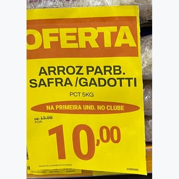Recorte do encarte de Arroz Parboilizado Gadotti 5 kg