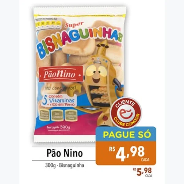 Bisnaguinha Pão Nino 300 g