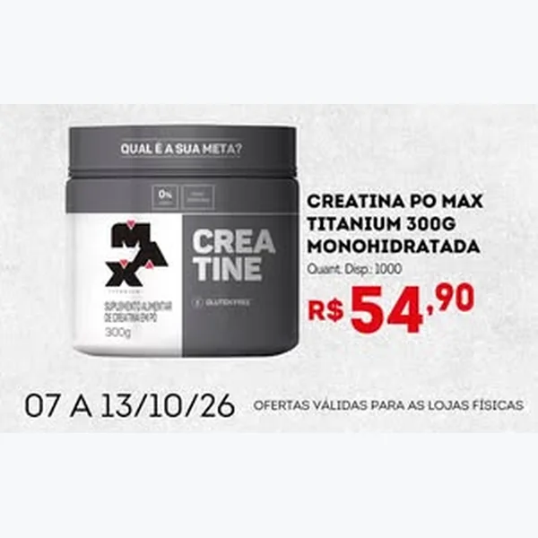 Creatina em Pó Monohidratada Max Titanium 300 g
