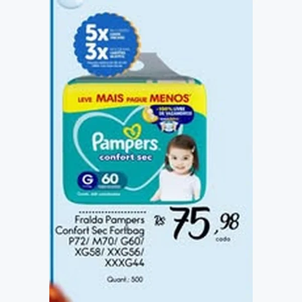 Recorte do encarte de Fralda Confort Sec Pampers