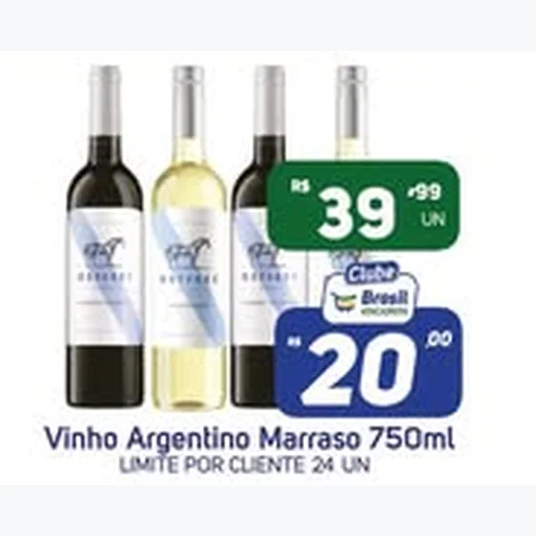 Recorte do encarte de Vinho Argentino Marraso 750 ml
