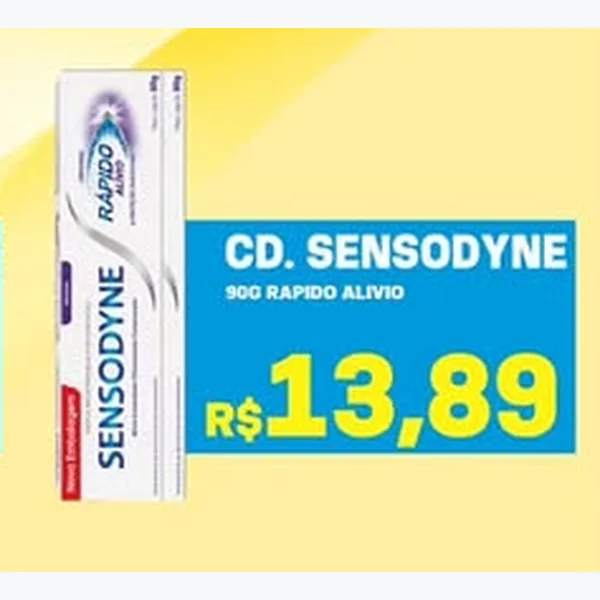 Recorte do encarte de Creme Dental Rápido Alívio Sensodyne 90 g