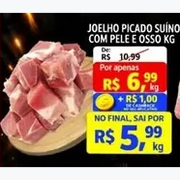 Recorte do encarte de Joelho Picado Suíno com Pele e Osso