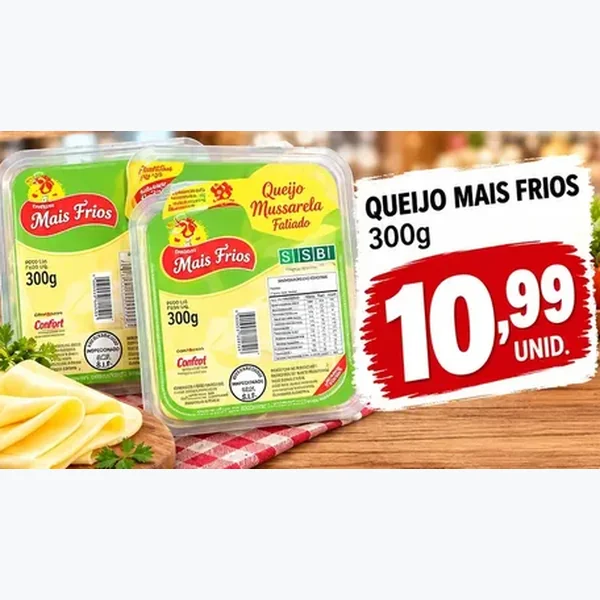 Queijo Mussarela Fatiado Mais Frios 300 g