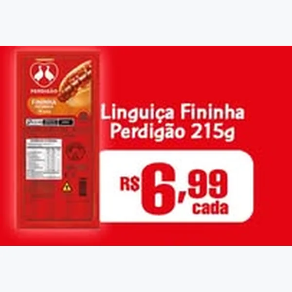 Recorte do encarte de Linguiça Fininha Perdigão 215 g