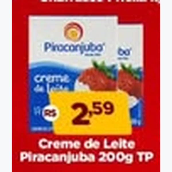 Recorte do encarte de Creme de Leite Piracanjuba 200 g