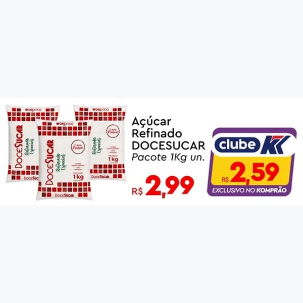 Açúcar Refinado DOCESUCAR 1 kg