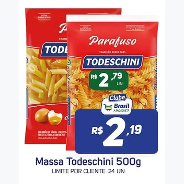 Recorte do encarte de Massa Parafuso Todeschini 500 g