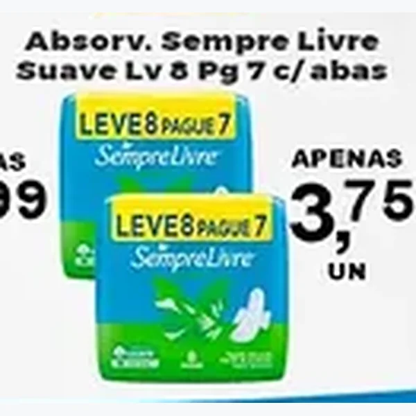 Recorte do encarte de Absorvente Suave Sempre Livre
