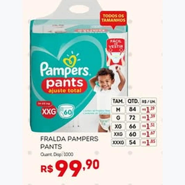 Recorte do encarte de Fralda Pants Ajuste Total Pampers