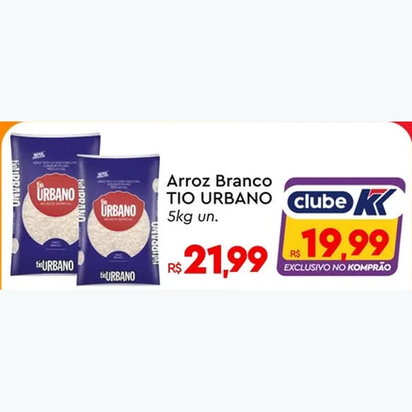 Recorte do encarte de Arroz Branco Tio Urbano 5 kg
