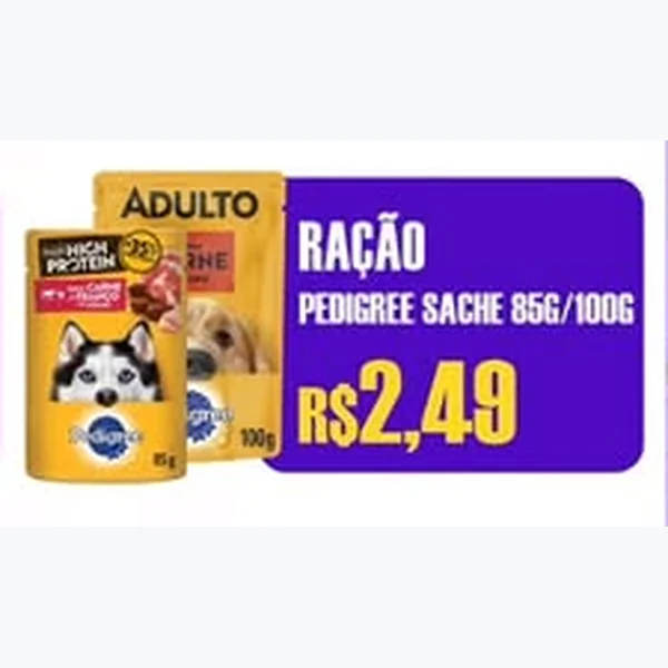 Recorte do encarte de Ração Sachê Pedigree 100 g
