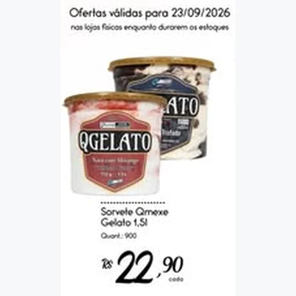 Recorte do encarte de Sorvete Gelato Qmexe 1,5 L