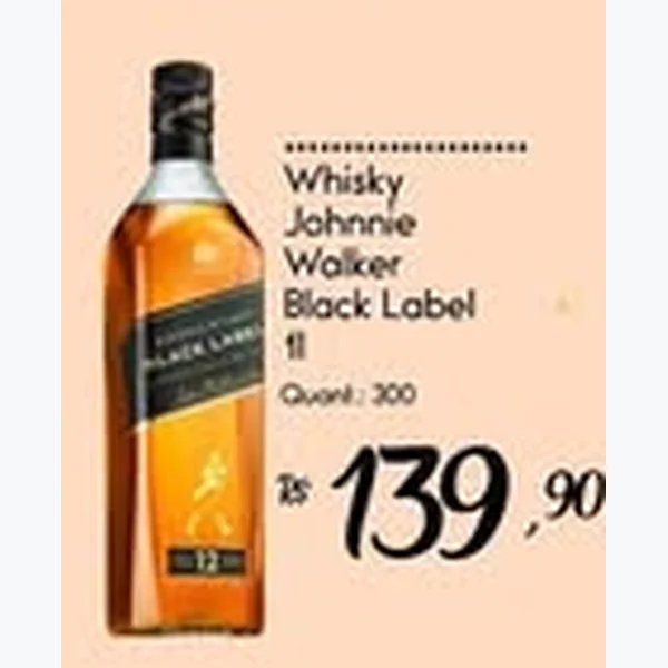 Recorte do encarte de Whisky Black Label Johnnie Walker 1 L