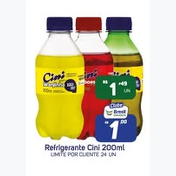 Recorte do encarte de Refrigerante Cini 200 ml