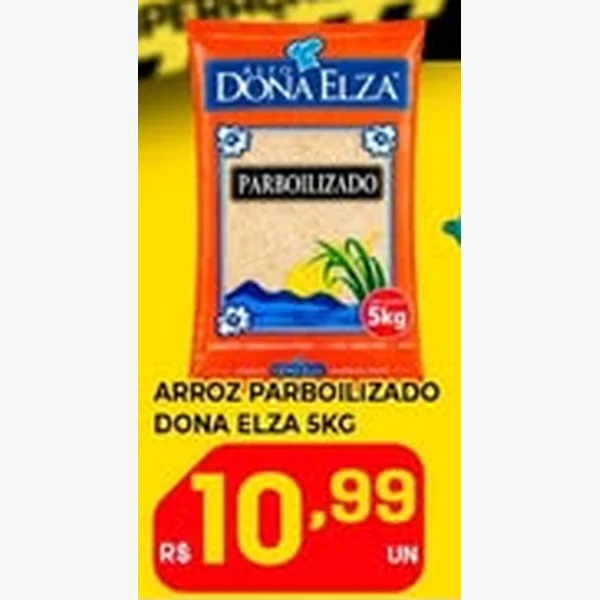 Recorte do encarte de Arroz Parboilizado Dona Elza 5 kg
