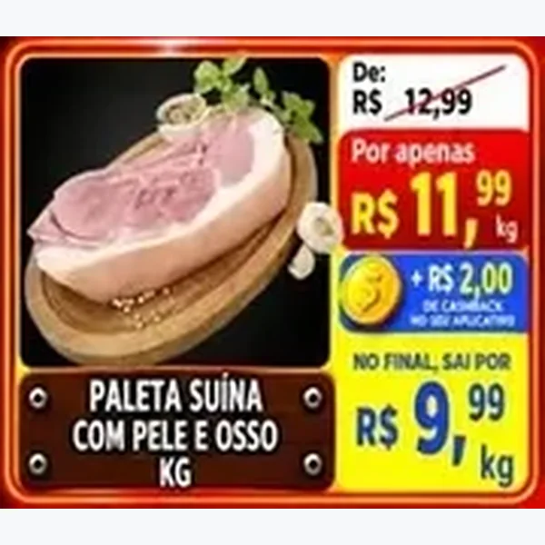 Recorte do encarte de Paleta Suína com Pele e Osso
