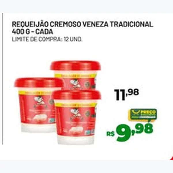 Recorte do encarte de Requeijão Cremoso Tradicional Veneza 400 g