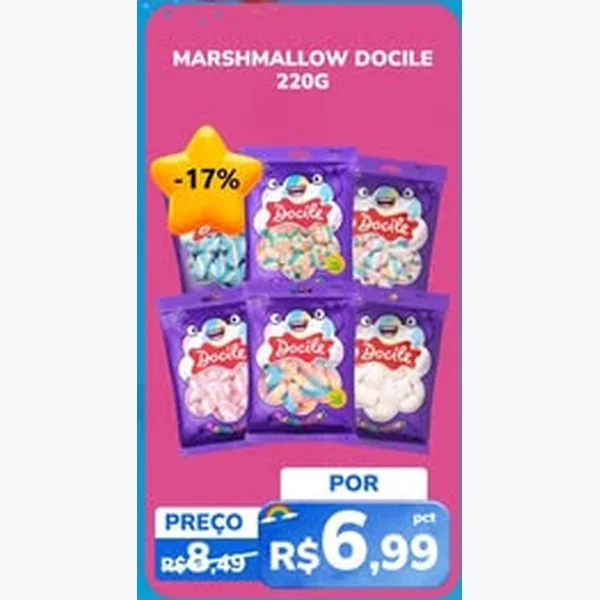 Recorte do encarte de Marshmallow Docile 220 g
