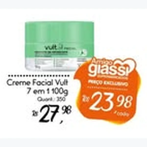Recorte do encarte de Creme Facial 7 em 1 Vult 100 g