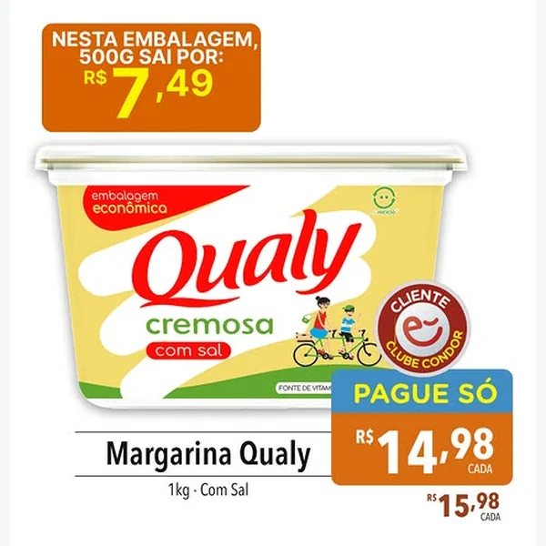 Margarina Cremosa com Sal Qualy 1 kg