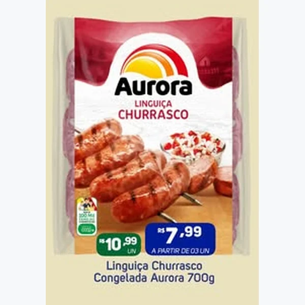 Linguiça Churrasco Congelada Aurora 700 g