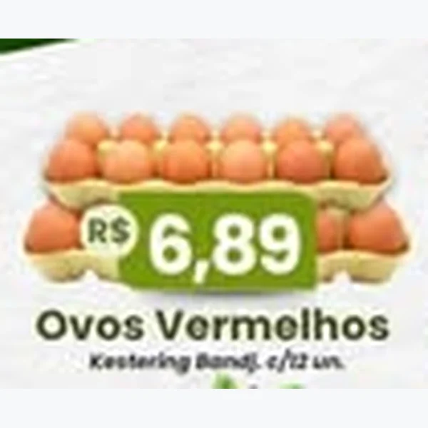 Recorte do encarte de Ovos Vermelhos Kestering 12 un