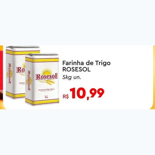 Recorte do encarte de Farinha de Trigo Rosesol 5 kg