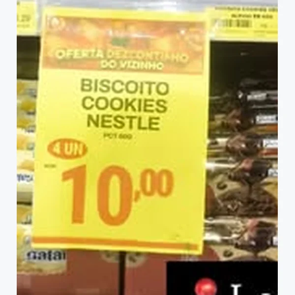 Recorte do encarte de Biscoito Cookies Nestlé 60 g