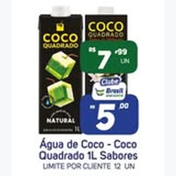 Recorte do encarte de Água de Coco Coco Quadrado 1 L