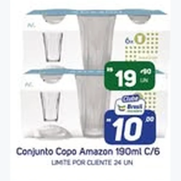 Recorte do encarte de Conjunto Copo Amazon 6 un × 190 ml