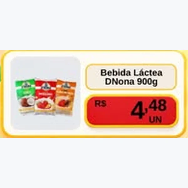 Recorte do encarte de Bebida Láctea DNona 900 g