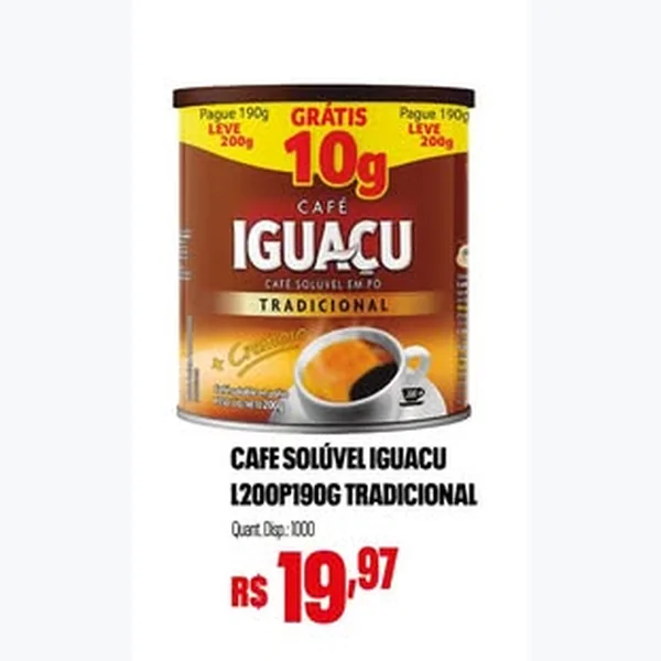 Recorte do encarte de Café Solúvel Tradicional Iguaçu 200 g