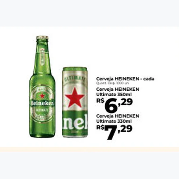Recorte do encarte de Cerveja Ultimate Heineken 350 ml