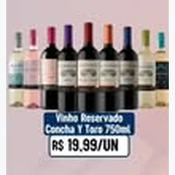 Recorte do encarte de Vinho Reservado Concha Y Toro 750 ml