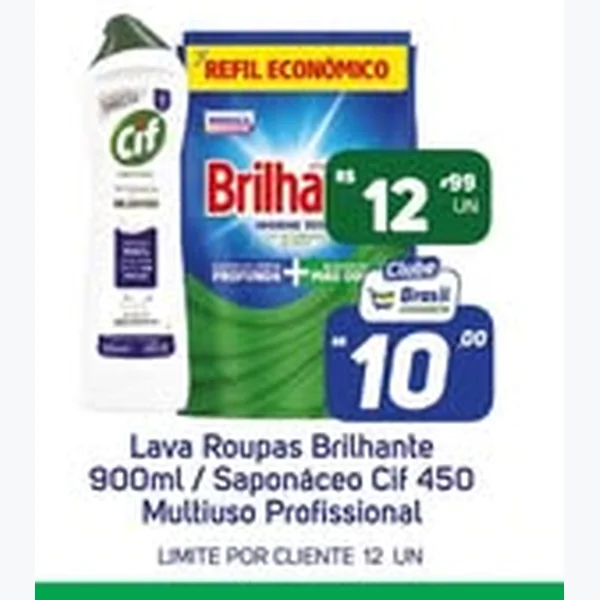 Recorte do encarte de Lava Roupas Brilhante 900 ml