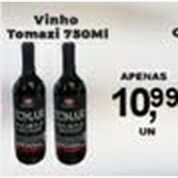 Recorte do encarte de Vinho Tomazi 750 ml