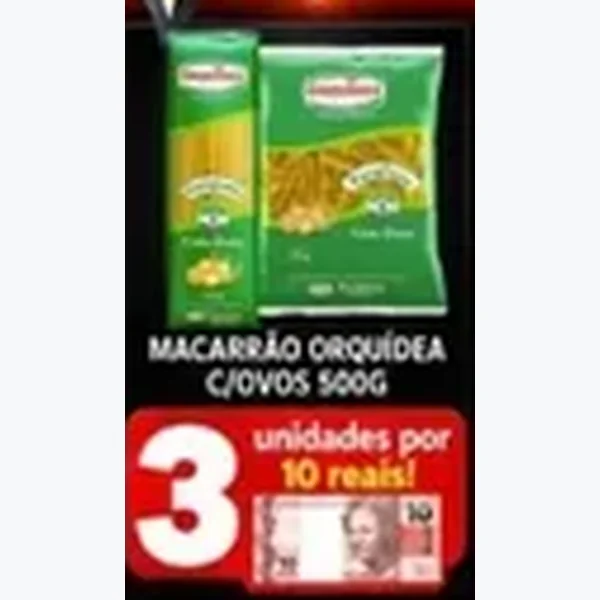 Recorte do encarte de Macarrão com Ovos Orquídea 500 g