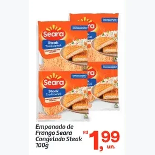 Recorte do encarte de Empanado Steak Seara 100 g