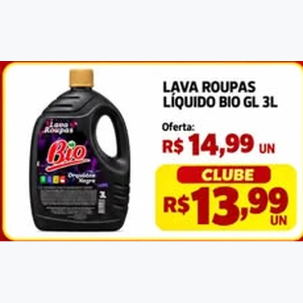 Recorte do encarte de Lava Roupas Líquido Bio 3 L