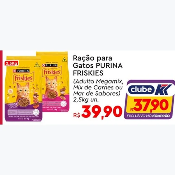 Recorte do encarte de Ração para Gatos Purina Friskies 2,5 kg
