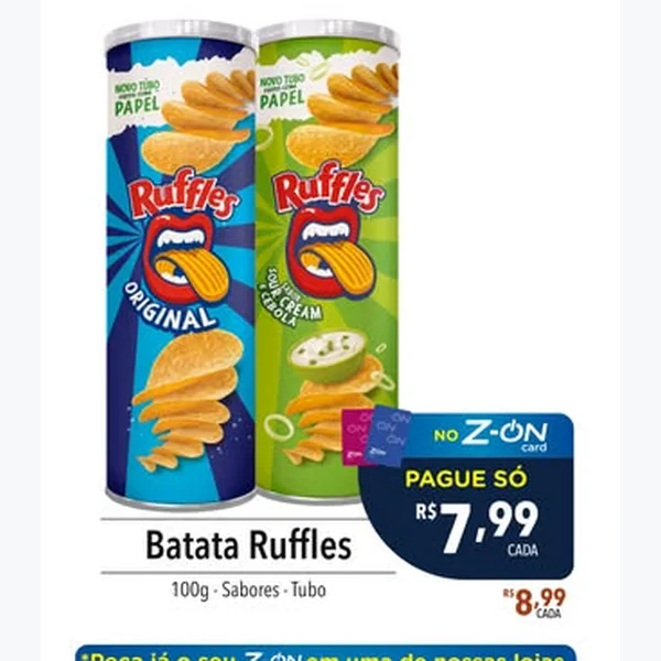 Recorte do encarte de Batata Ruffles 100 g