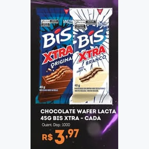 Recorte do encarte de Chocolate Wafer Branco Lacta 45 g