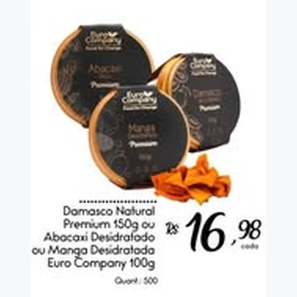 Recorte do encarte de Abacaxi Desidratado Euro Company 100 g