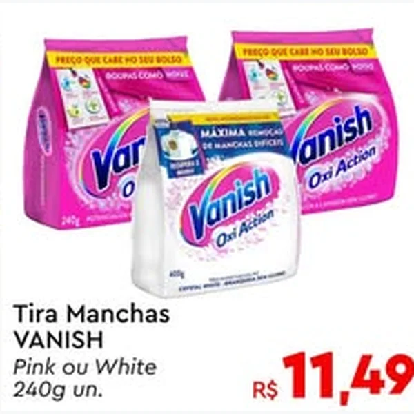 Recorte do encarte de Tira Manchas White VANISH 240 g