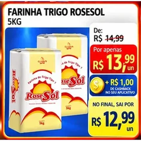 Recorte do encarte de Farinha de Trigo Rosesol 5 kg
