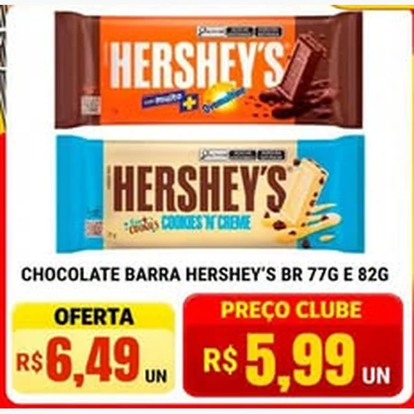 Recorte do encarte de Chocolate Barra Hershey's 77 g