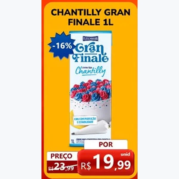 Recorte do encarte de Chantilly Fleischmann Gran Finale 1 L