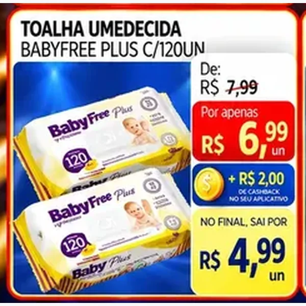 Toalha Umedecida Babyfree Plus 120 un