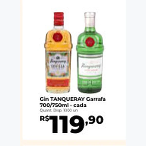 Recorte do encarte de Gin Tanqueray 750 ml